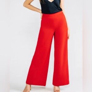 Chloe Kristyn Red Bridgette Wide Leg Ponte Pant Women's NWT Size XS